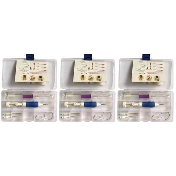 MLINS 3-Piece Embroidery Punch Needle Kit with Stitching Tools, Embroidery Pens, Knitting and Sewing Accessories Set