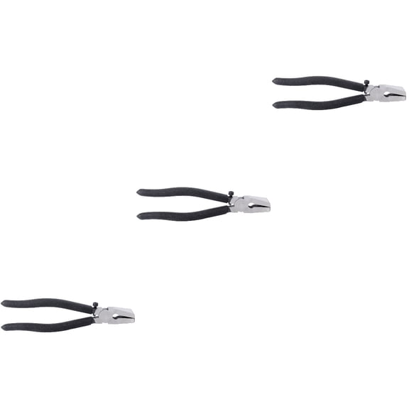 MLINS 3pcs Flat Mouth Tool Pliers Portable Glass Pliers with Screw Multi-purpose Flat Mouth Pliers Household Tool Pliers Black