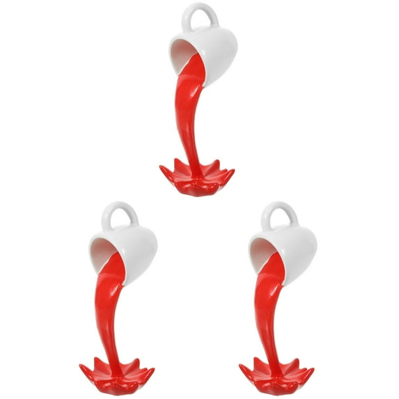 MLINS 3pcs Floating Spilling Coffee Mug Desktop Splash Coffee Cup Decoration Resin Made Floating Coffee Cup