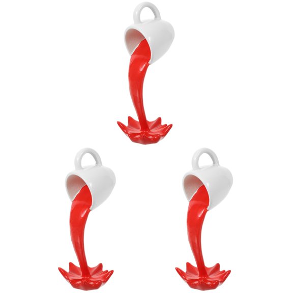 MLINS 3pcs Floating Spilling Coffee Mug Desktop Splash Coffee Cup Decoration Resin Made Floating Coffee Cup