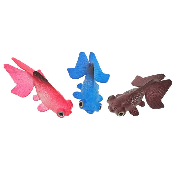 MLINS 3pcs Glowing Goldfish Statue Fish Tank Decoration Silicone Goldfish Figurine Decorative Goldfish