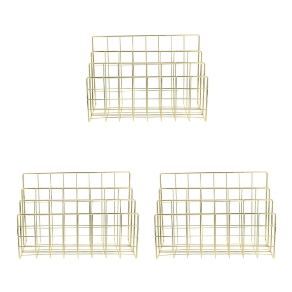 MLINS 3pcs Metal Desk Organizer Mail Holder File Sorter For Office Mail Organizer Mail Holder For Countertop Mail Sorter Organizer Bills Organizer Letter Organizer
