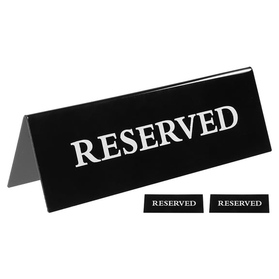 MLINS 3pcs Reserved Table Sign for Wedding Table V Shaped Acrylic Reservation Signs for Tables Black Reserved Seat Signs for Restaurants Wedding Guest Reservation Sign for Table