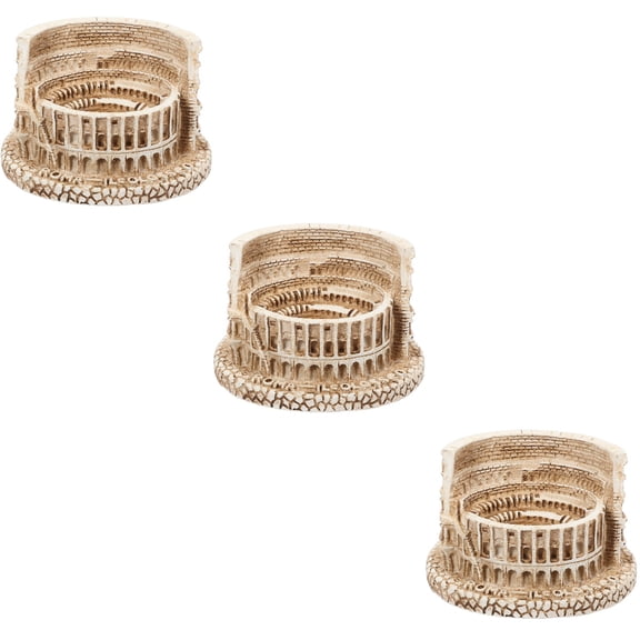 MLINS 3pcs Roman Colosseum Model Fish Tank Roman Architecture Sculpture Ancient Architecture Statue