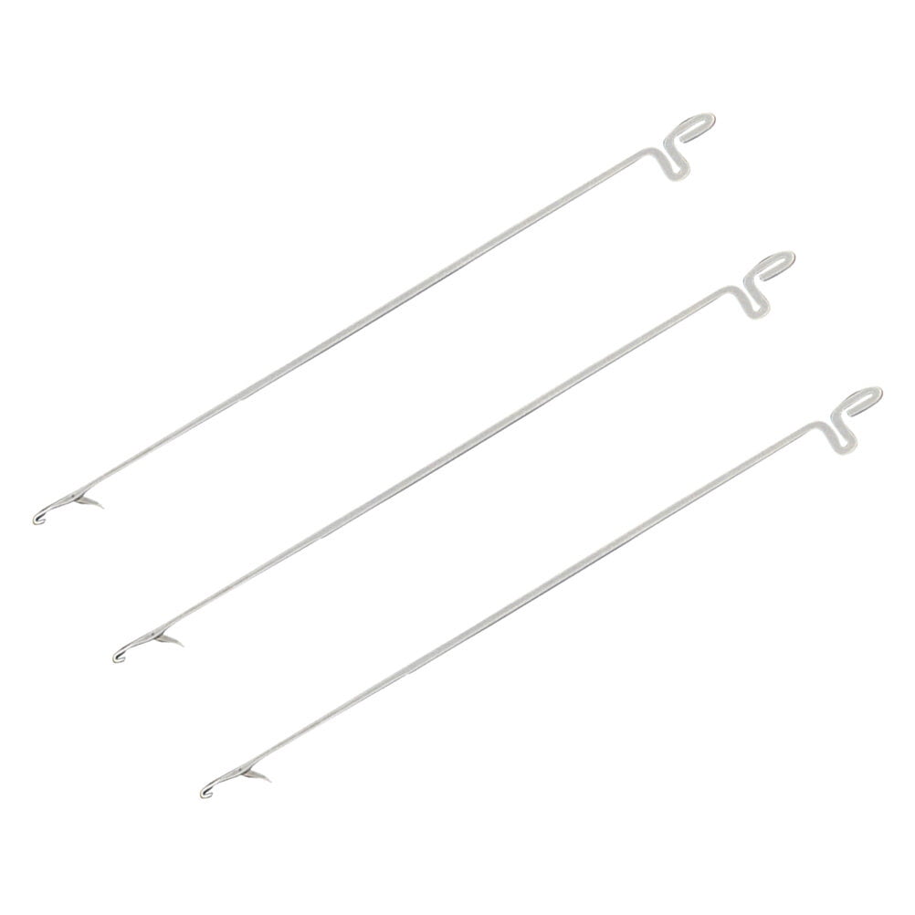 DINHEAROM Threading Needle Tool for Beads 3Pcs Stainless Steel Silver