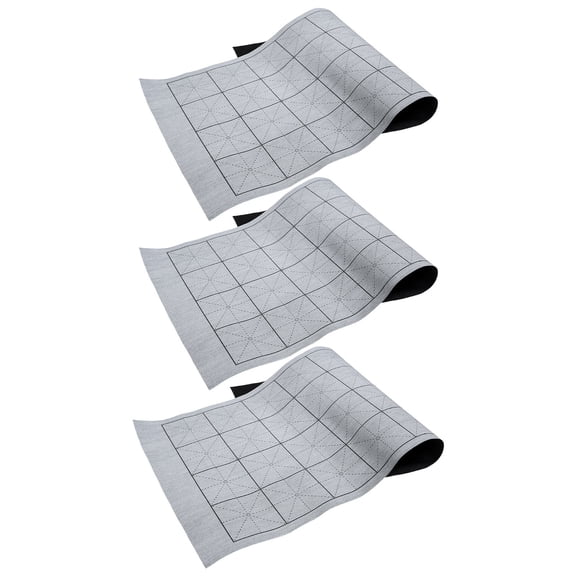 MLINS 3pcs Sumi Paper Handmade Xuan Paper with Grids Rice Paper Calligraphy Practice Mat for Students Beginning Calligraphy Practice Writing Grey