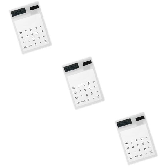 MLINS 3pcs Unique Transparent Touch Panel Design Solar Powered Calculator (White)