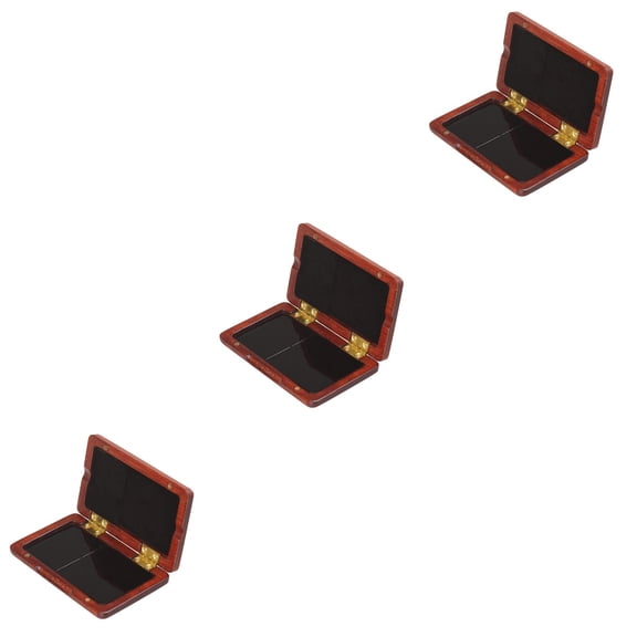 MLINS 3pcs Walnut Reed Case Box Holder Breathable for Saxophone Clarinet (Dark Red)