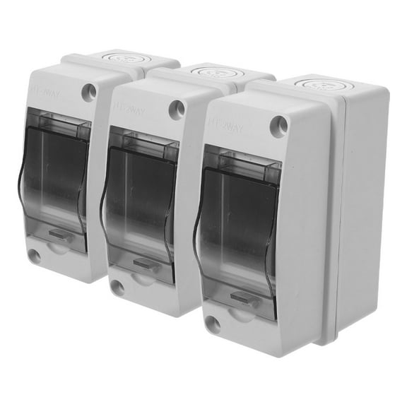 MLINS 3pcs Weatherproof Electrical Boxes 2 Way IP65 Protection Box DIN Rail Enclosure Junction Box for Outdoor Industrial Control Panel Installations