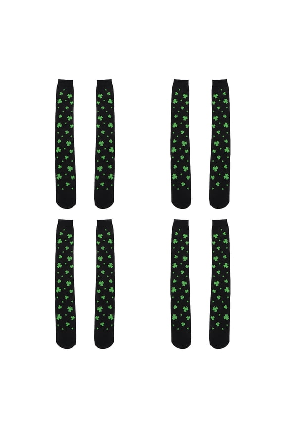 4 Pairs Leg Warmers Stockings One Size Fits Most Socks 65X8CM Black