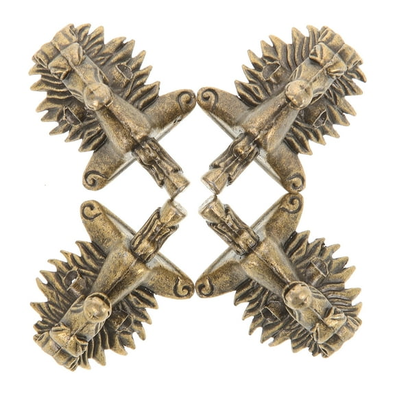 MLINS 4 Pcs Antique Wooden Box Foot Protection Cabinet Legs Dark Brown