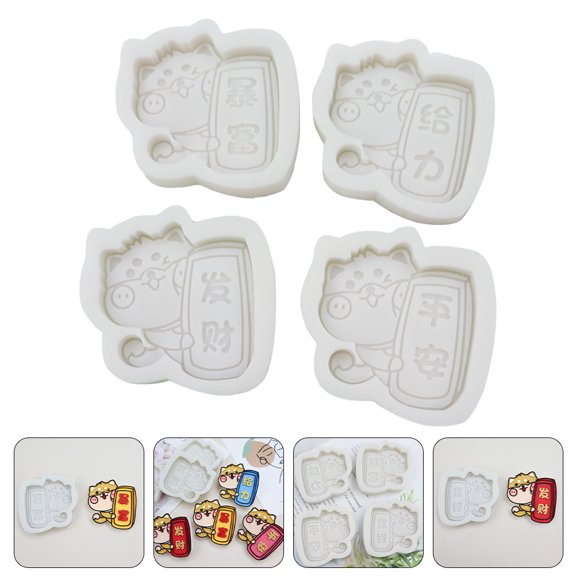 MLINS 4 Pcs Dog Shaped Cake Making Mold Creative Cake Casting Mold Silicone Mold