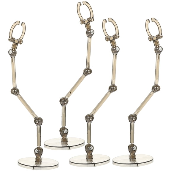 FOMIYES Action Figure Display Shelf Black Plastic 4Pcs 1.97X1.97X6.17in