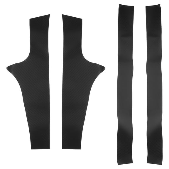 MLINS 4 Pcs Door Pedal Protector Model Protective Patch Sticker Carbon Fiber and Window Black