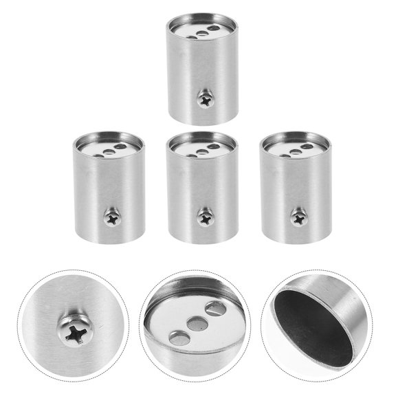 MLINS 4 Pcs Drapery Rods Supports Closet Hanging Rod 3.70X3.00X3.00CM Silver