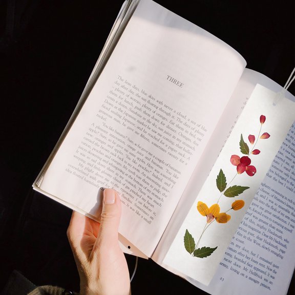 MLINS 4 Pcs Dried Flower Bookmark Pressed Bookmarks Travel Student