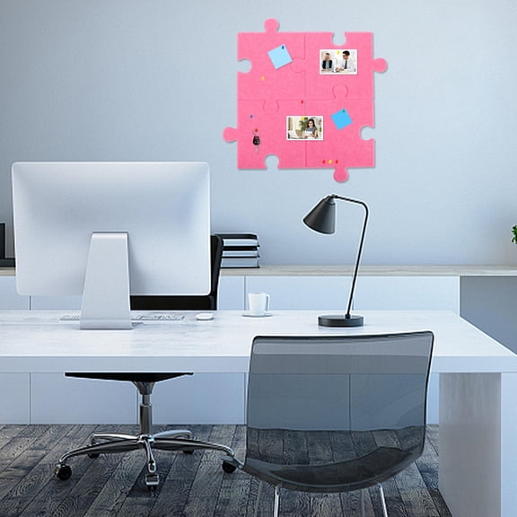 MLINS 4 Pcs Felt Board Wall Sticker Tile Display Stickers Office Child Pink