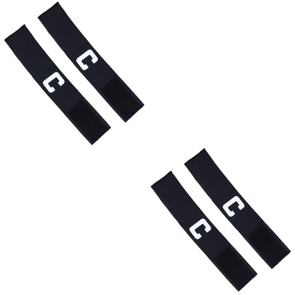 FOMIYES Captain Armband Set of 4, Black Nylon Wear-Resistant Bands for Sports and Outdoor Activities