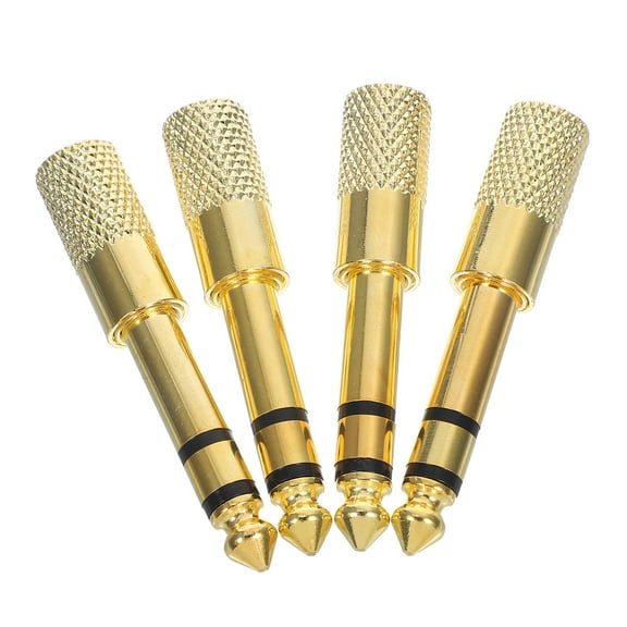MLINS 4 Pcs Guitar Amp Headphone Adapter Audio Accessories Golden