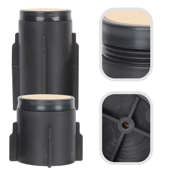 MLINS 4 Pcs Headboard Stoppers for Wall Threaded Bed Frame Anti-shake Tool Adjustable Risers Pad Black