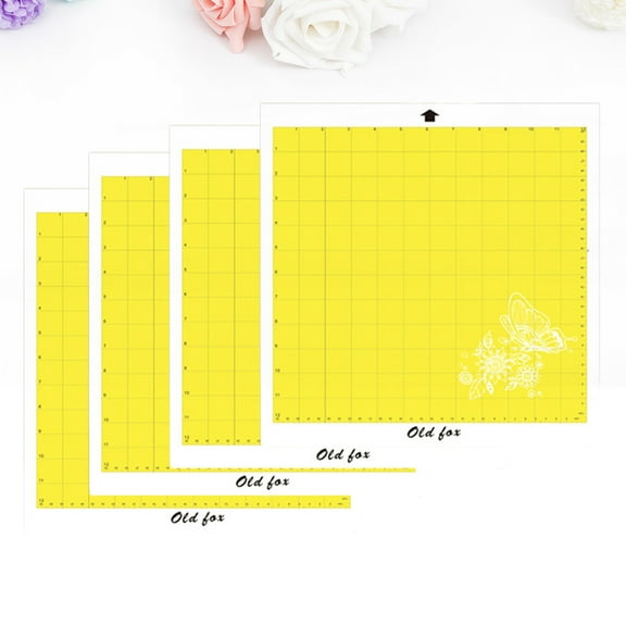 MLINS 4 Pcs Joy Folding Cutting Mat DIY Hobbyists Cutting Plotter 30*30cm Yellow