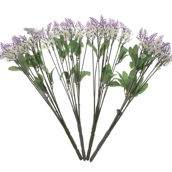 MLINS 4 Pcs Lavender Plant Lavender Bouquet Faux Lavender Ornaments 4x4x32cm White