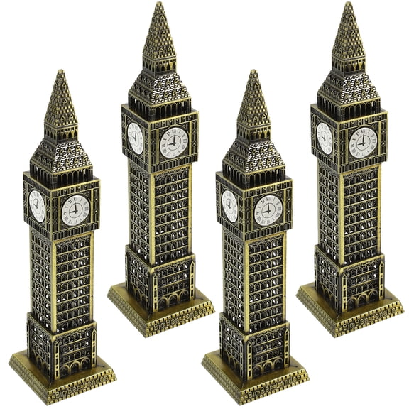 MLINS 4 Pcs London Big Space Room Decor Real Clock Tower Statue