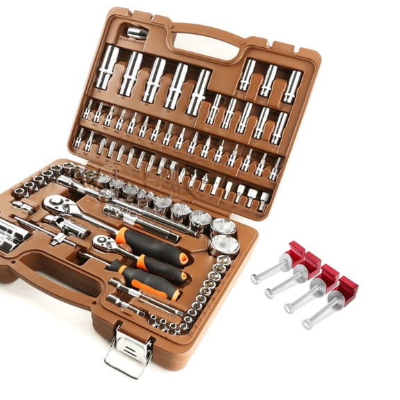 DINHEAROM Tie Down Hook Mounting Clamp Red 4pcs Aluminum Fix Tool Truck Toolbox Stable Hold