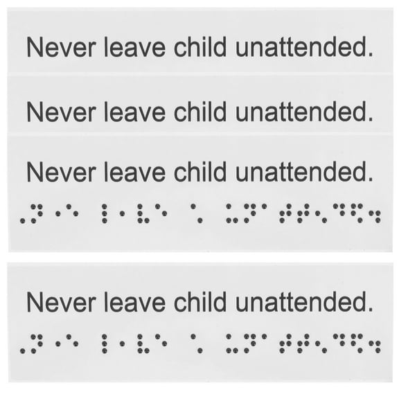 MLINS 4 Pcs Plastic Braille Sign Attention Label with Learn Tactile Stickers Men and Women Office