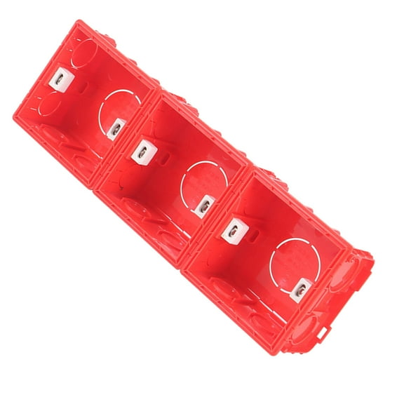 MLINS 4 Pcs Recessed Electrical Outlet Cover 8.6X8.3X5CM Red