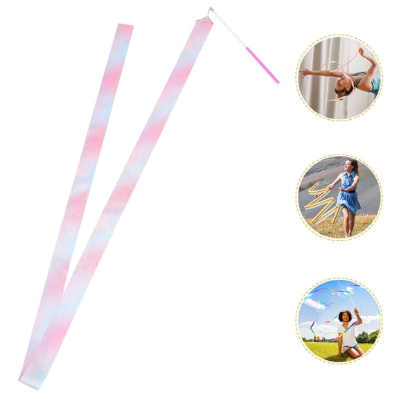 MLINS 4 Pcs Rhythmic Gymnastics Ribbons Toddler Child 200.00X4.80X0.80CM Pink