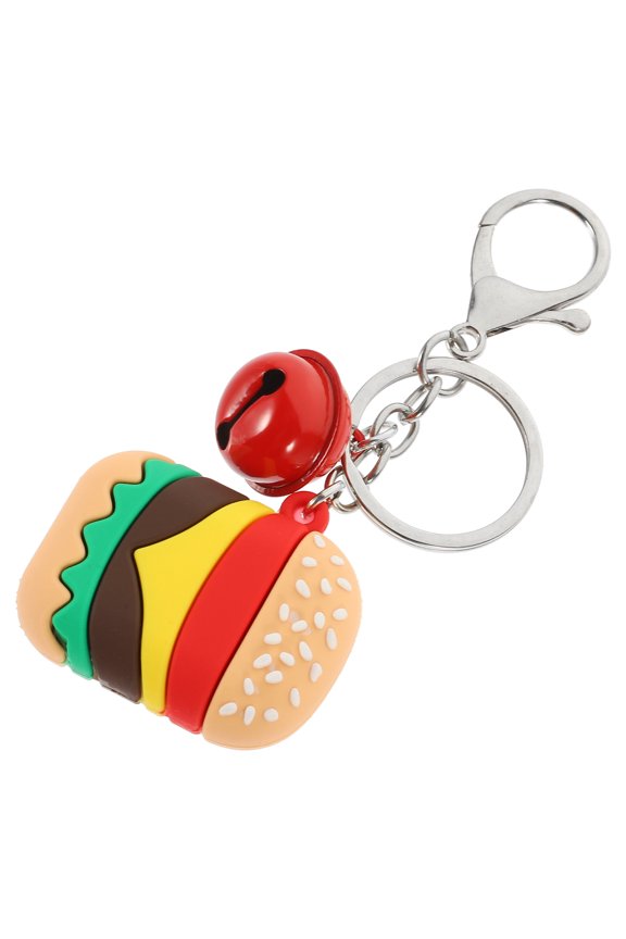 4 Pcs Simulated Mini Burger Keychain Hamburger Hanging Charms Wallet Locket Lovers