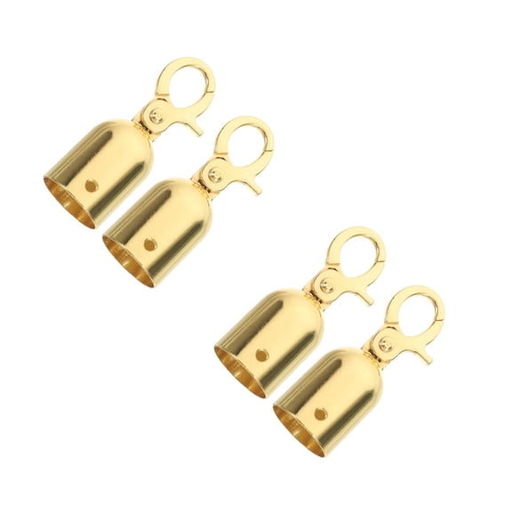 DINHEAROM Barrier Rope End Caps Golden Compact Lobster Clasp for Home Use 4Pcs