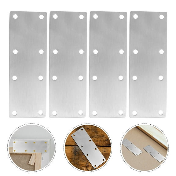 MLINS 4 Pcs Straight Flat Corner Brace Stainless Joining Plate Connector Support Shelf Bracket