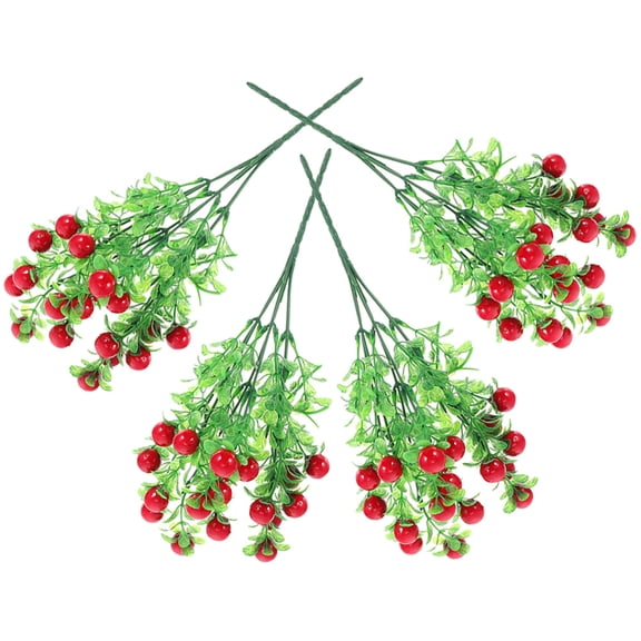 OHOIOLLA Faux Fruit Stems Realistic Style 4Pcs 12.6X3.9X3.1In