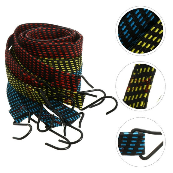 MLINS 4 Pcs Tightening Rope with Hook Elastic Cord Adjustable Bungee Travel