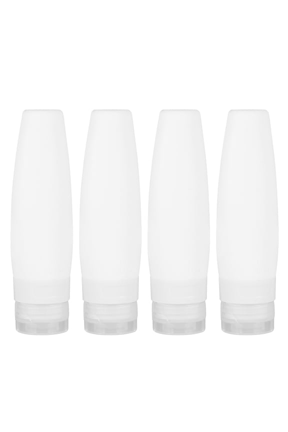 Travel Cosmetics Bottles White 4Pcs 5.5*1.4in Silicone Dispensing Container