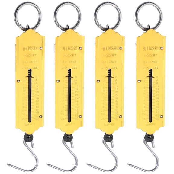 DINHEAROM 4Pcs Iron Hanging Scale Portable Spring Scale for Home and Fishing Supplies