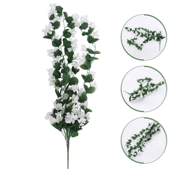 MLINS 4 Petals Violet Table Flowers African Violets Faux Fake Artificial Hanging Plants Green