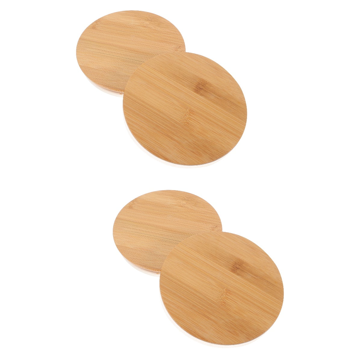 MLINS 4 pcs Bamboo Round Sealed Lids Round Canning Lids with Silicone ...