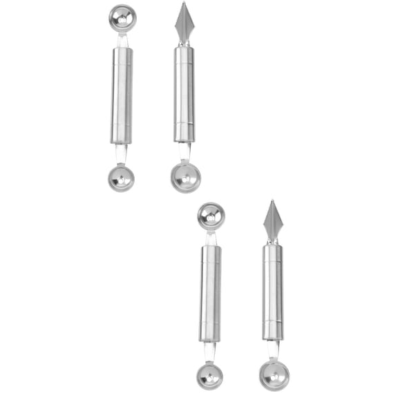 YUYUETIME 4Pack Stainless Steel Multifunctional Fruit Spoon and Carving Cutter