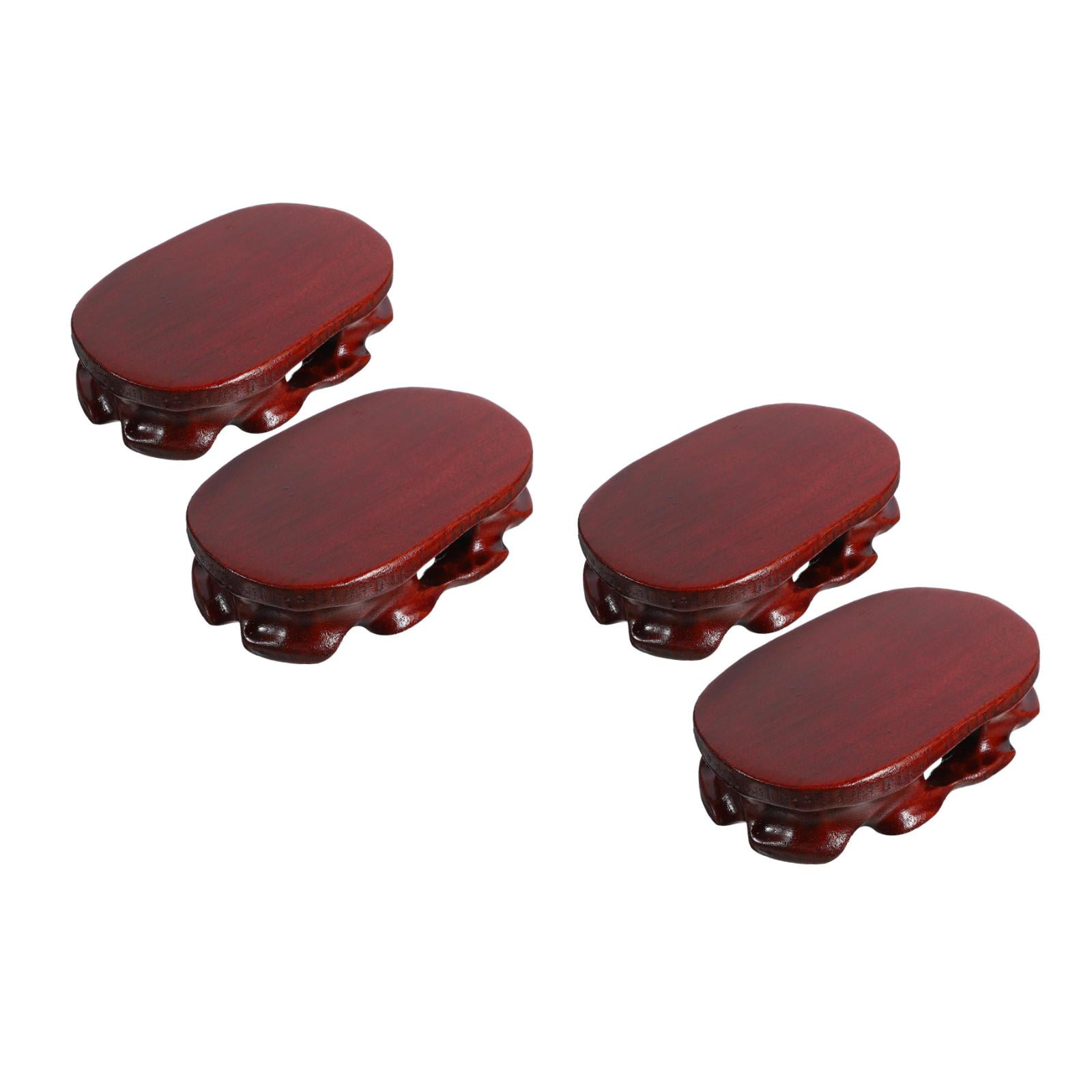 MLINS 4 pcs Oval Wooden Bases Crafts Ornament Display Stand Planter ...