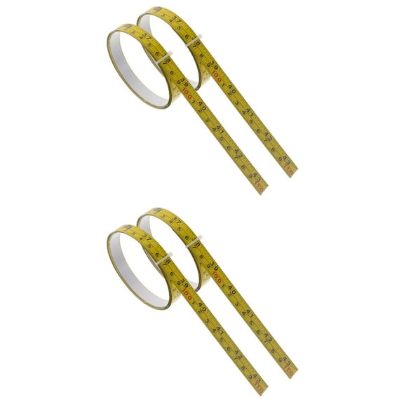 MLINS 4 pcs Self-adhesive Measuring Tapes Workbench Rulers Sticky Tape Measures(1m)