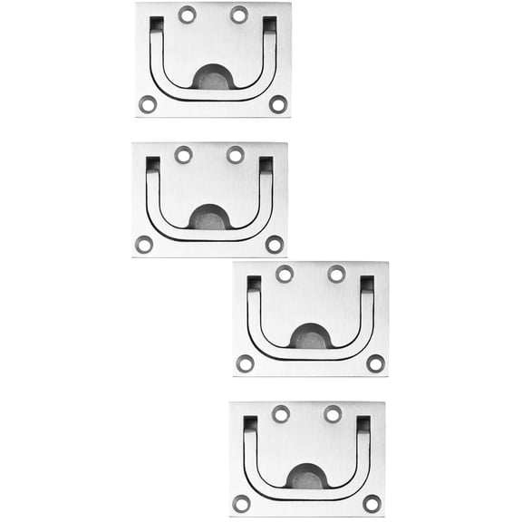 MLINS 4 pcs Stainless Steel Boat Hatch Pull Rings Flush Lifting Handle with 8 Screws