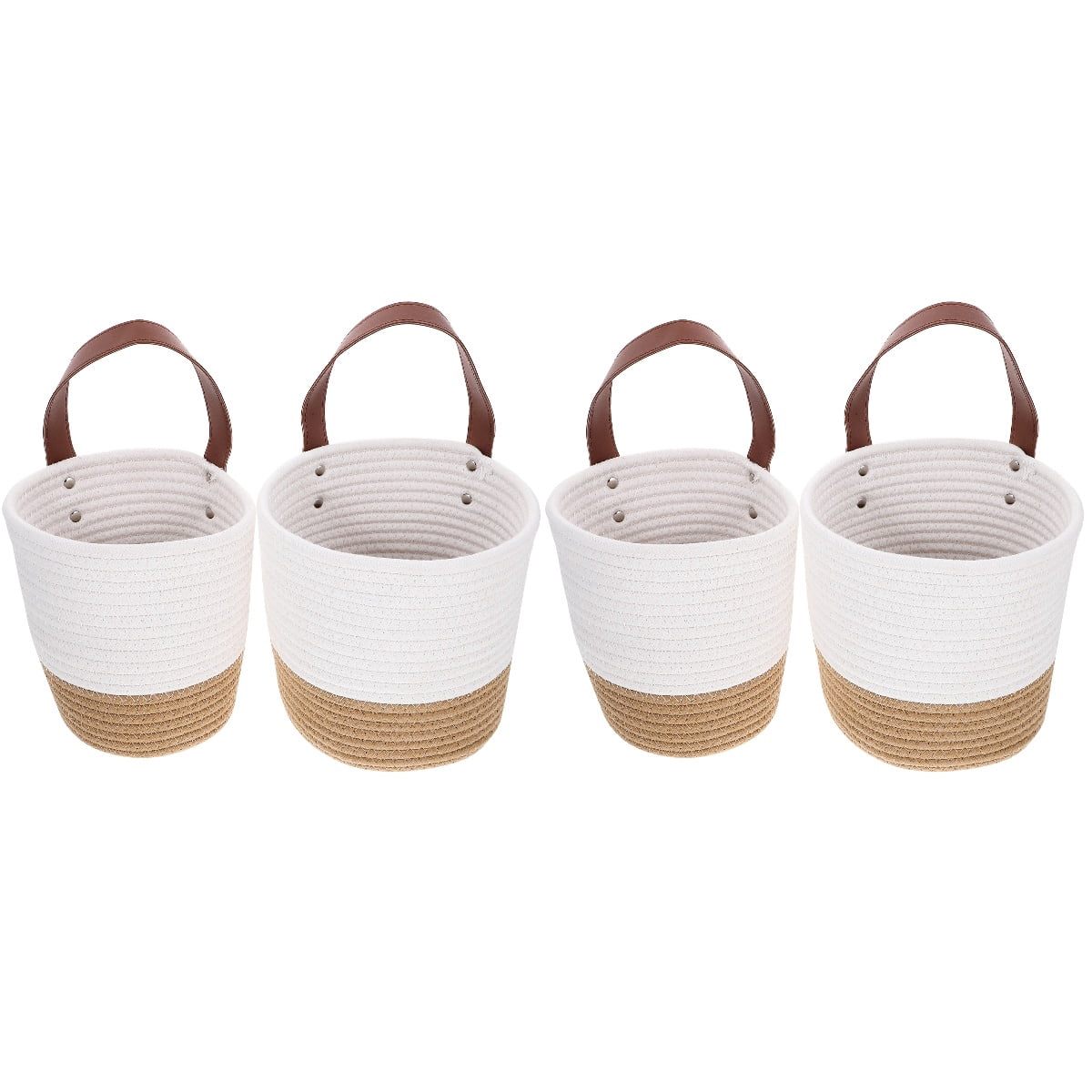 MLINS 4 pcs  Wall Hanging Woven Planter Decorative Woven Flower Basket Woven Hanging Plant Pot