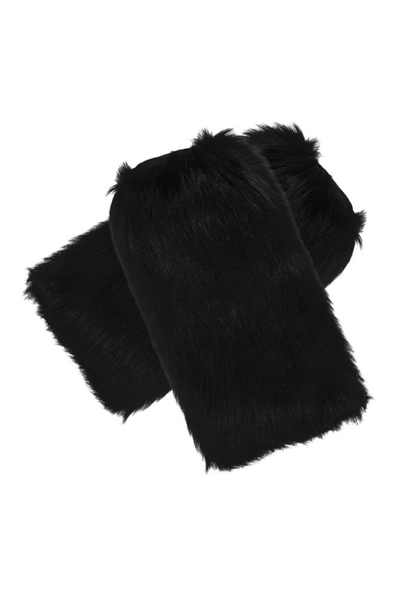 40 Cm Boot Cuffs Black Fluffy Leg Warmers Footmuffs Ladies' Women's Miss
