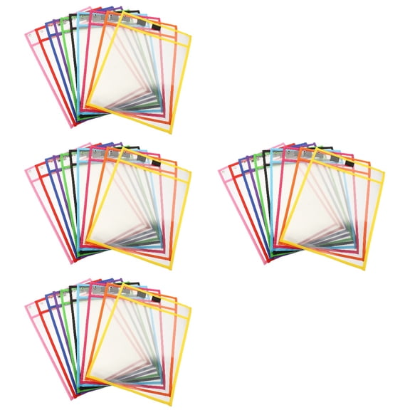 MLINS 40 Pcs Portable Dry Erase Pockets Office Dry Erase Sleeves Professional Sheet Protectors