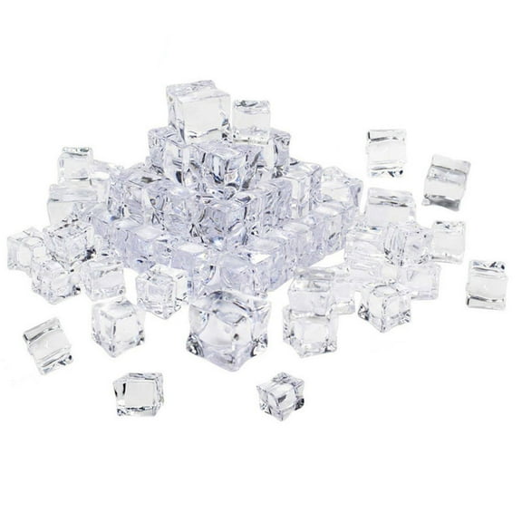 DINHEAROM Decorative Ice Cube Transparent for Shop Decor Photography 40Pack