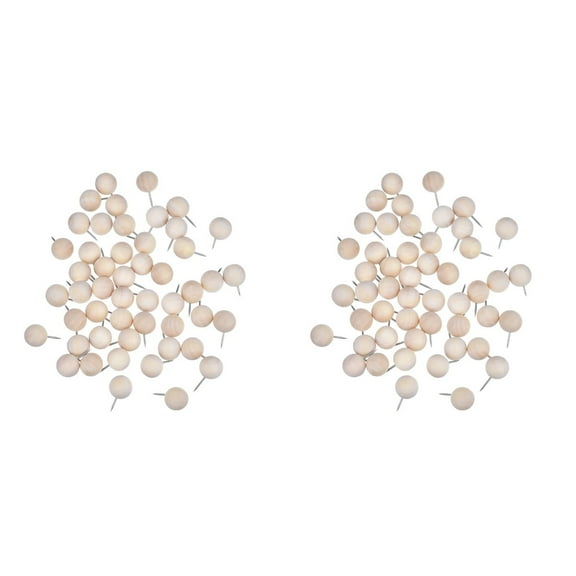 MLINS 400 pcs  Round Wood Push Map Photos Thumb Calendar Decorative DIY Tool Tacks for Home Office Craft Projects