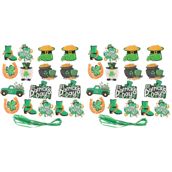 FELTECHELECTR St. Patrick's Day Hanging Decorations, Assorted Colors, Paper Party Favors, 48 Pieces for Celebration